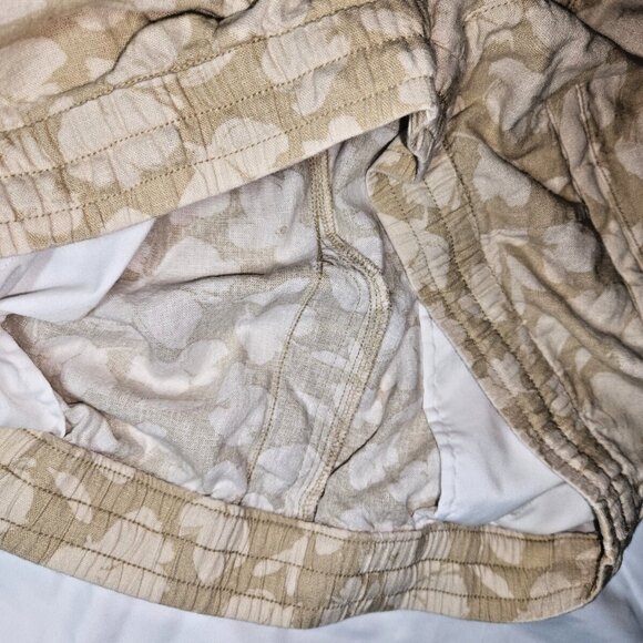 GAP, long, baggy, pants, beige & cream, elastic waist, linen, size XL - Picture 9 of 16